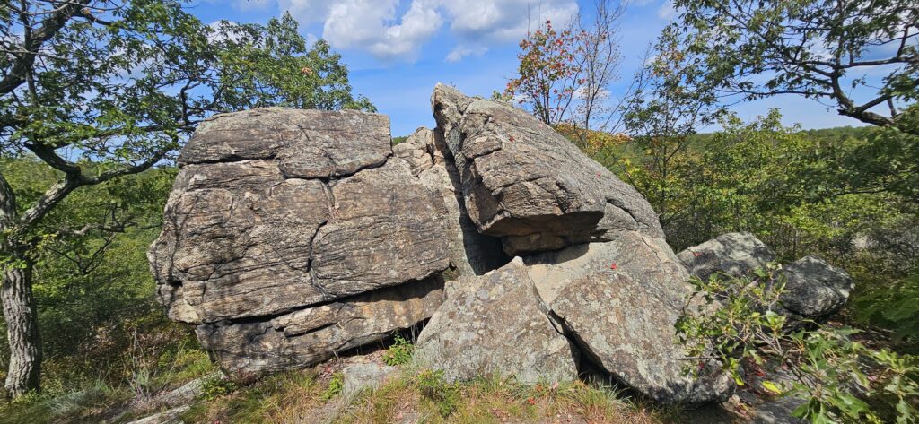 An image of a glacial erratic on Torne Mountain