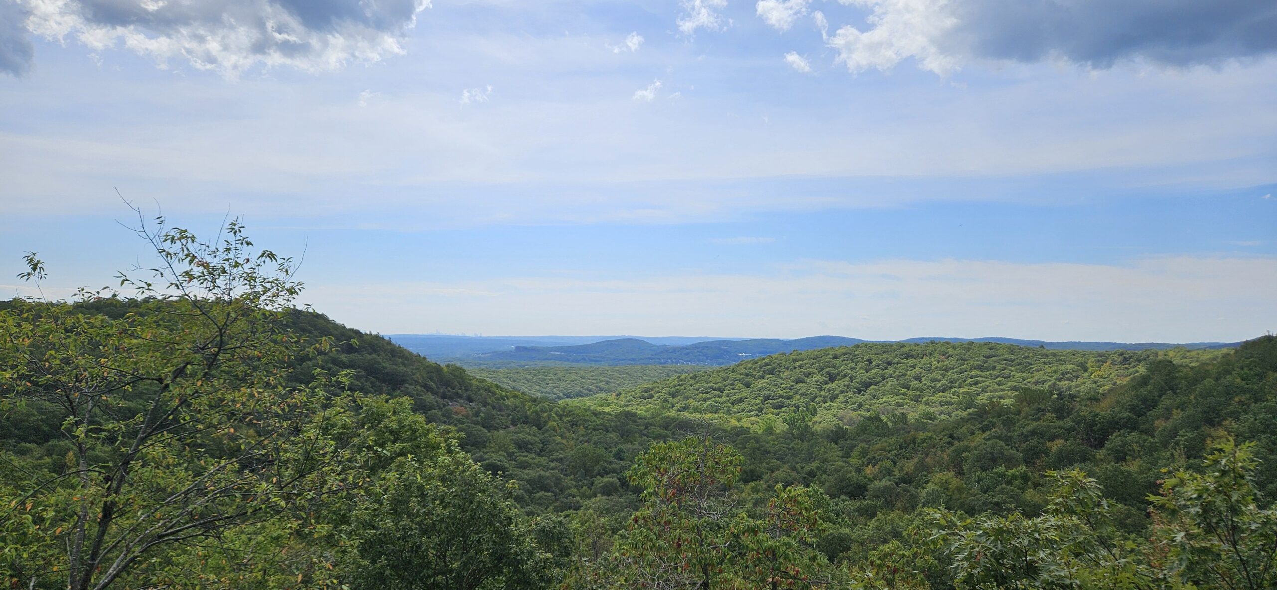 An image of an overlook featuring New York City in the distance