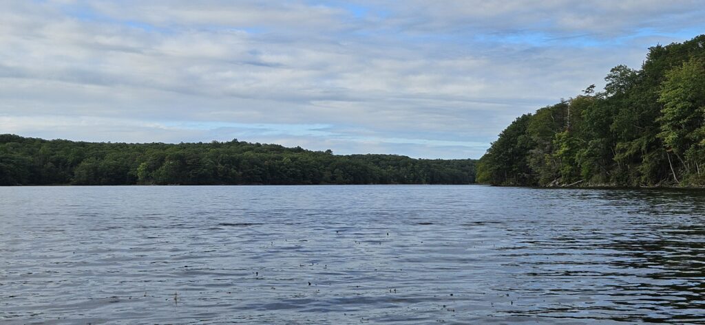 An image of a the peaceful Wawayanda Lake