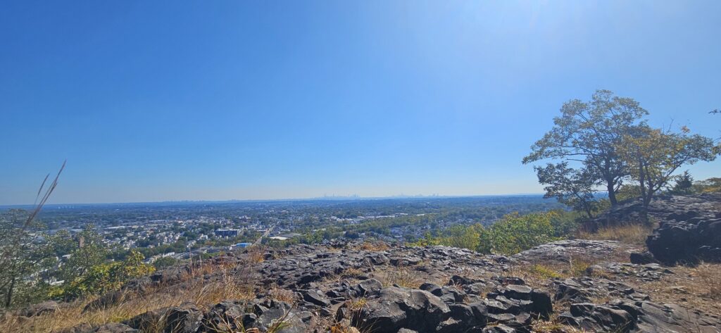 A scenic view of New York City from Garret Mountain