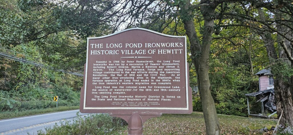A sign designating a historic location at Long Pond Ironworks