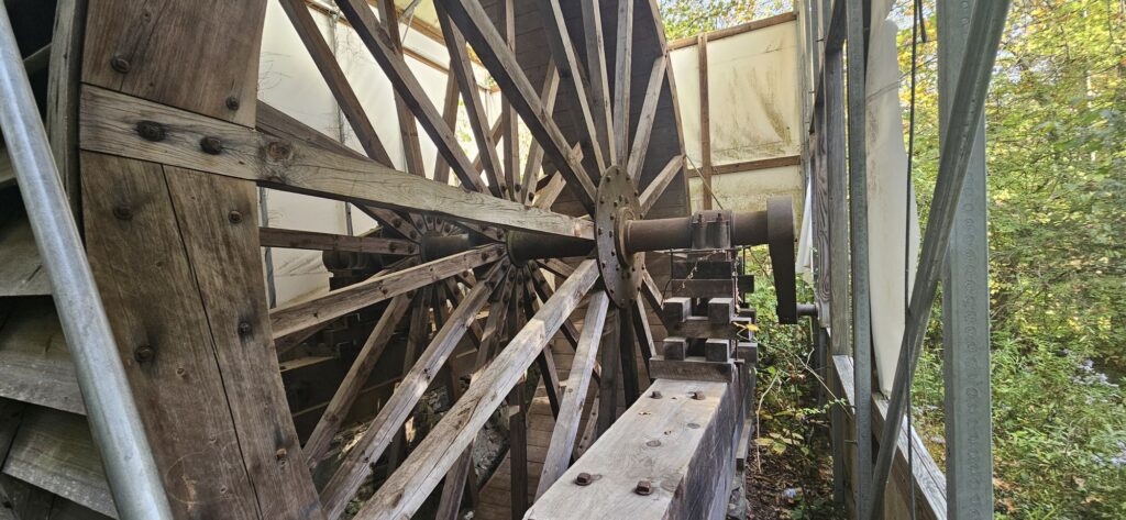 An image of a historic water wheel