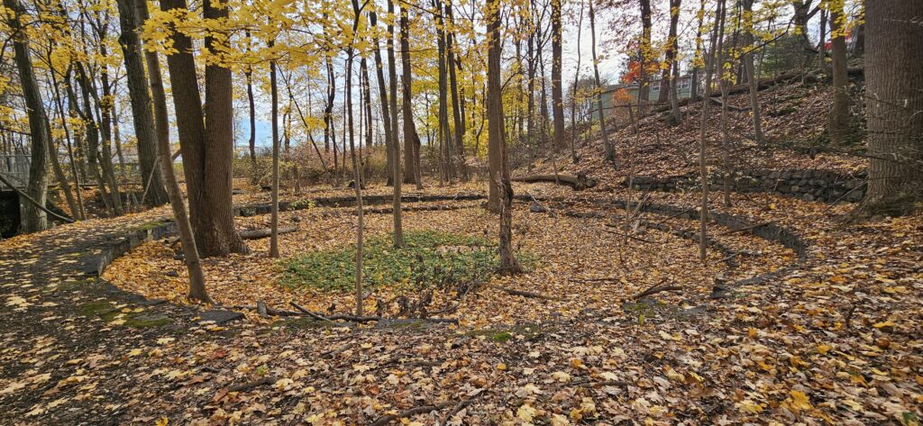 An image of a railroad turntable at Grace Lord Park