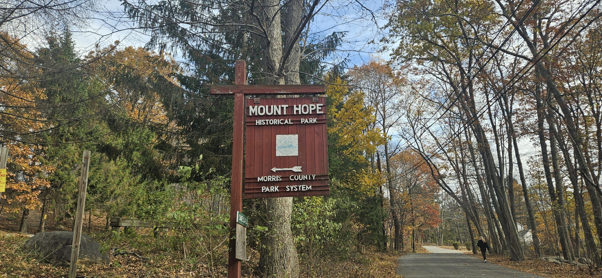 The entrance sign to Mount Hope Historical Park