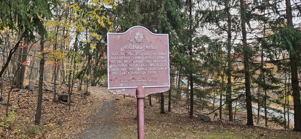 A historical marker for Richard Mine