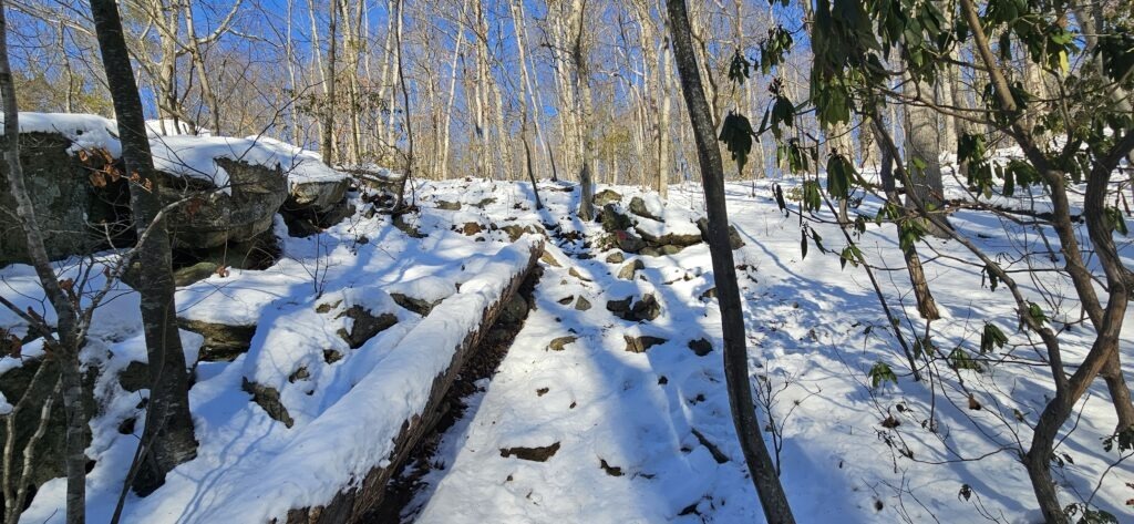 An image of the Chikahoki Falls Trail in the winter