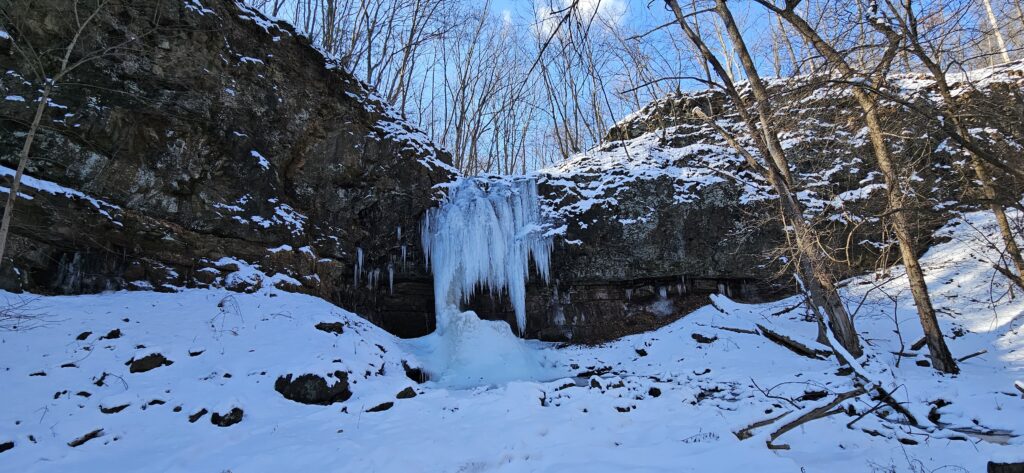 An image of a frozen waterfall
