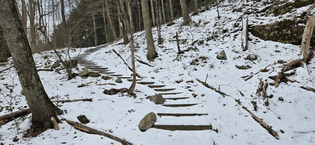 buttermilk falls trail winter
