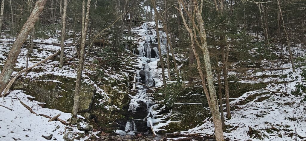 An image of Buttermilk Falls in the winter