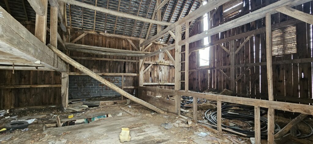 The inside of an abandoned building