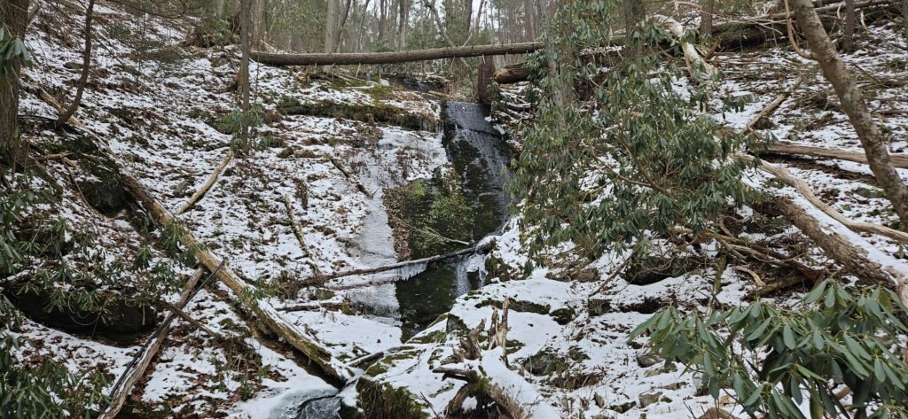 An image of a waterfall in the winter