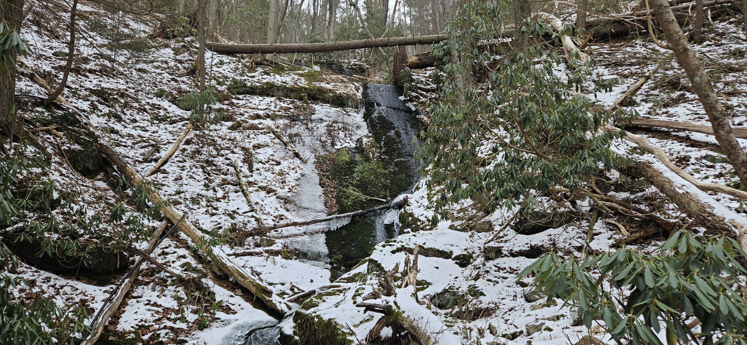An image of a waterfall in the winter