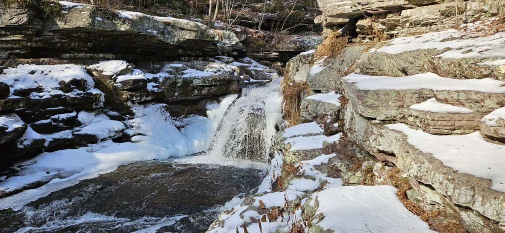 An image of a winter waterfall