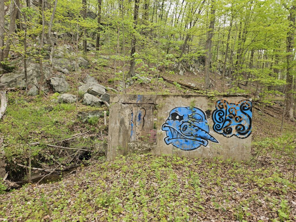 Snowman graffiti at Back Beach Park in Wanaque