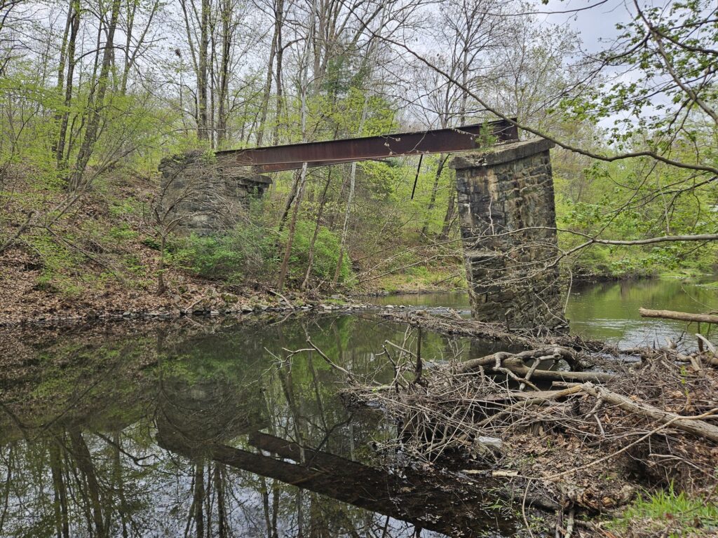 Ruins of a train trestle at Back Beach Park in Wanaque