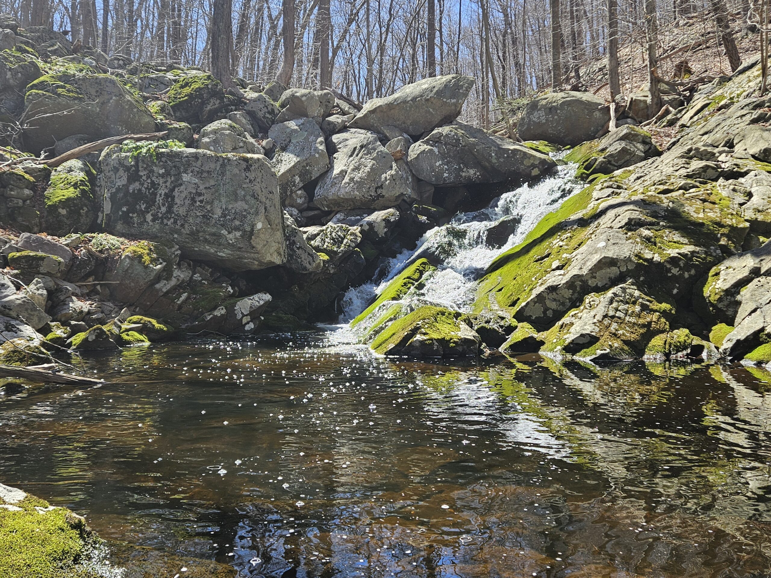 Camp Wyanokie Falls in Norvin Green State Forest