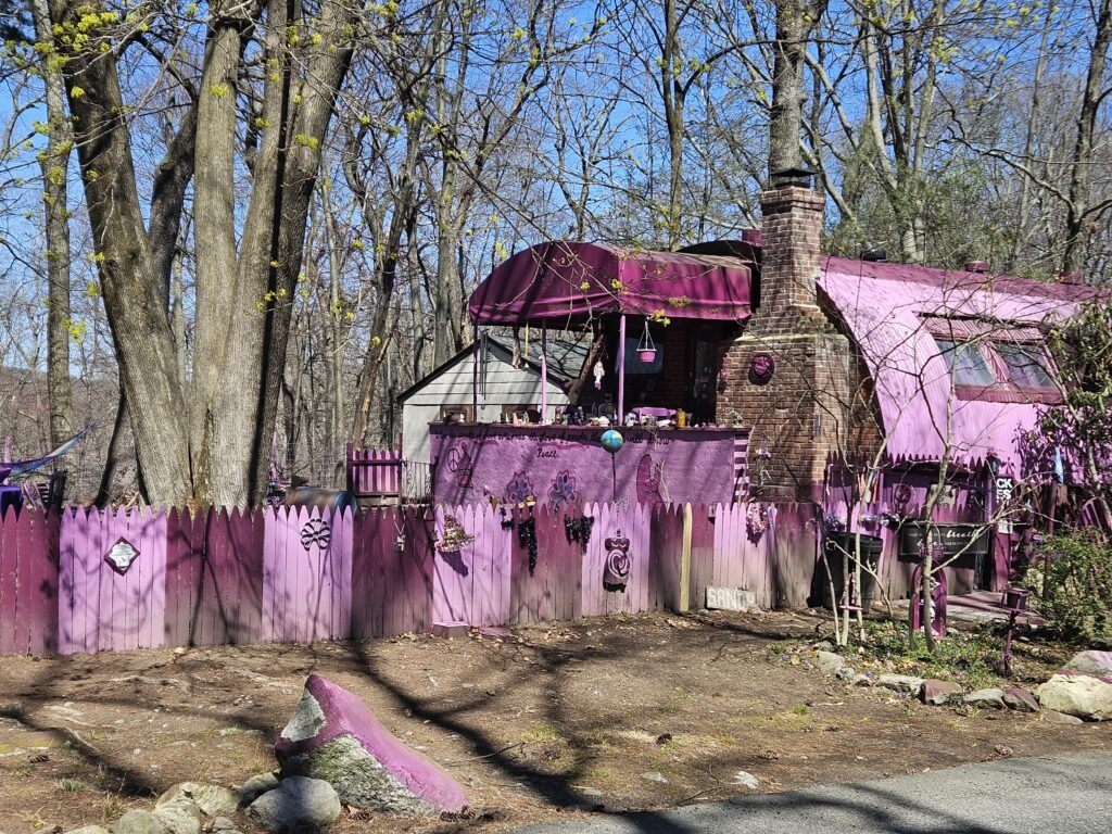 The Pink House next to Norvin Green State Forest on Snake Den Road