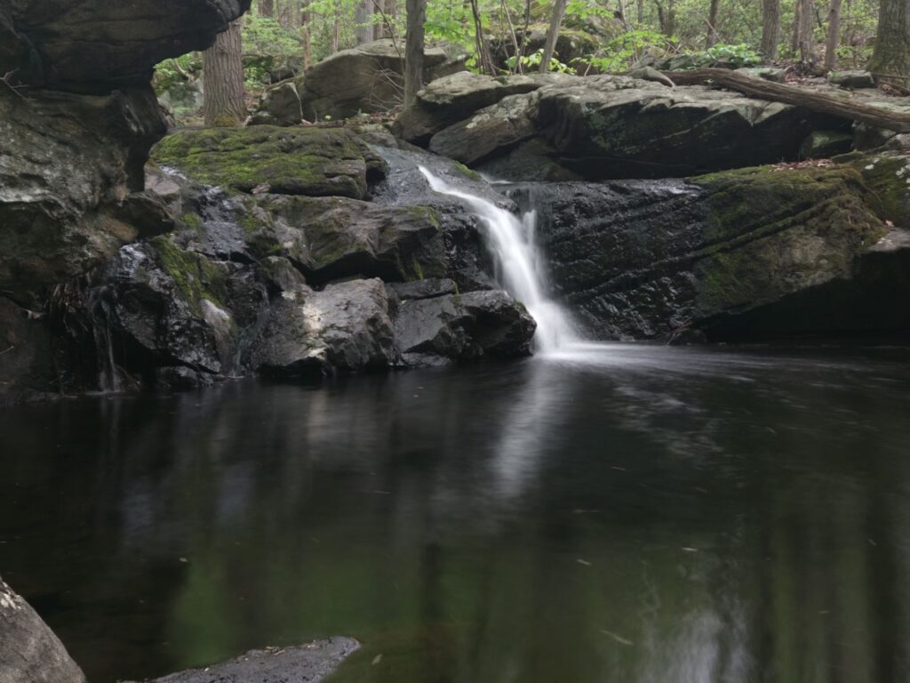 A long exposure image of Apshawa Falls