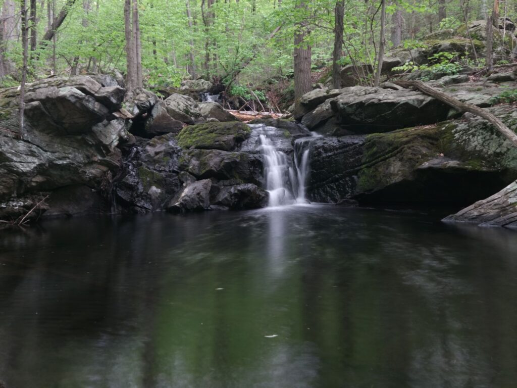 A long exposure image of Apshawa Falls