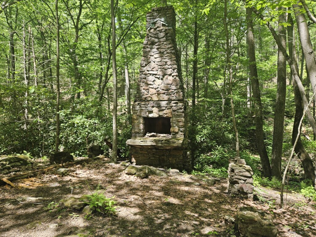 Ruins of a chimney at the Kay Center