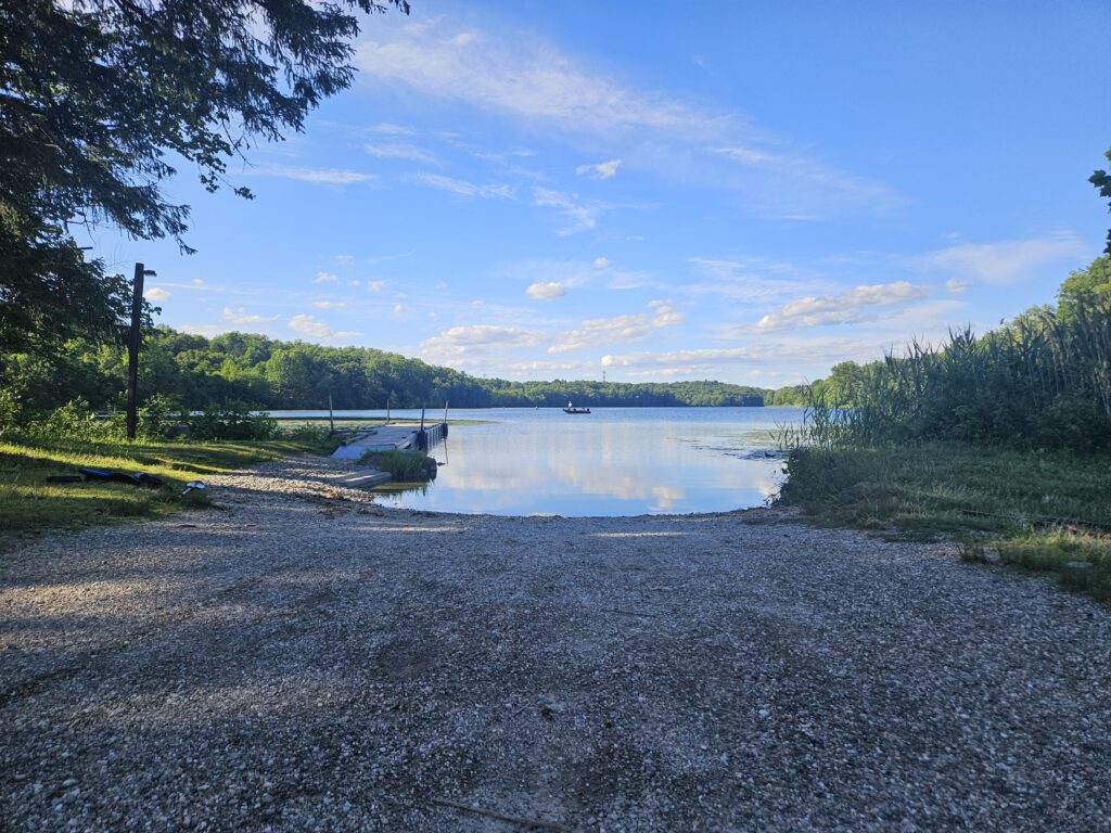 The boat launch for Lake Aeroflex in Kittatinny Valley State Park
