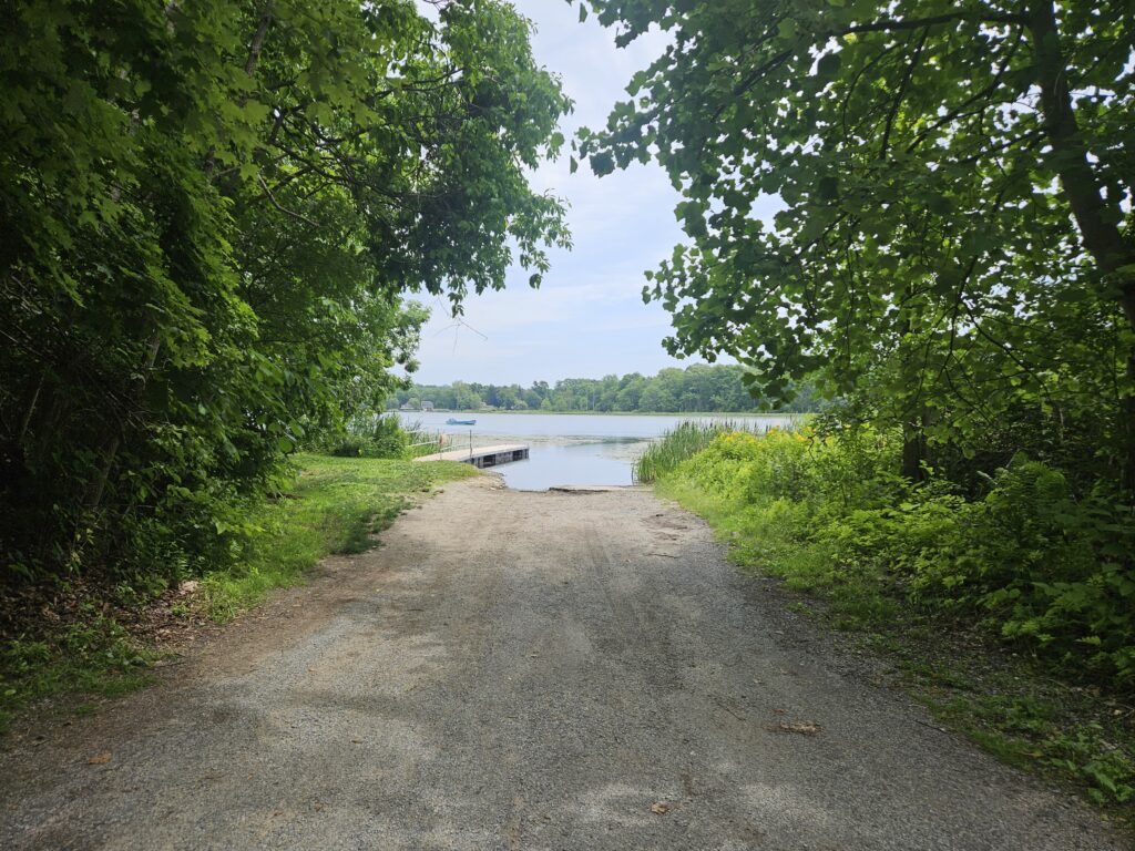 An image of the boat launch for Little Swartswood Lake