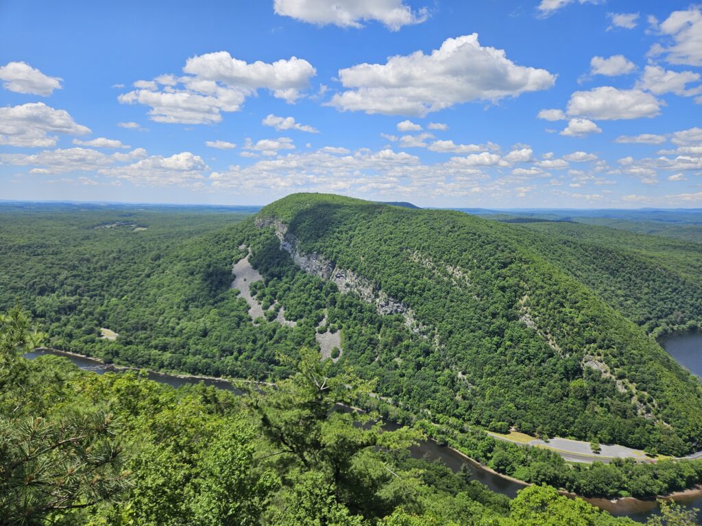 The view of Mount Minsi from the summit of Mount Tammany