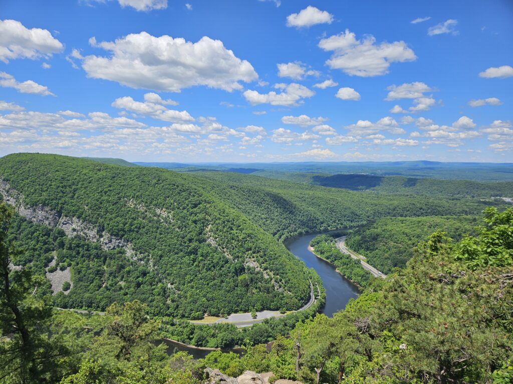 The view into Pennsylvania from the summit of Mount Tammany