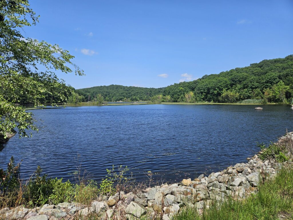 A view of the Butler Reservoir at Apshawa Preserve