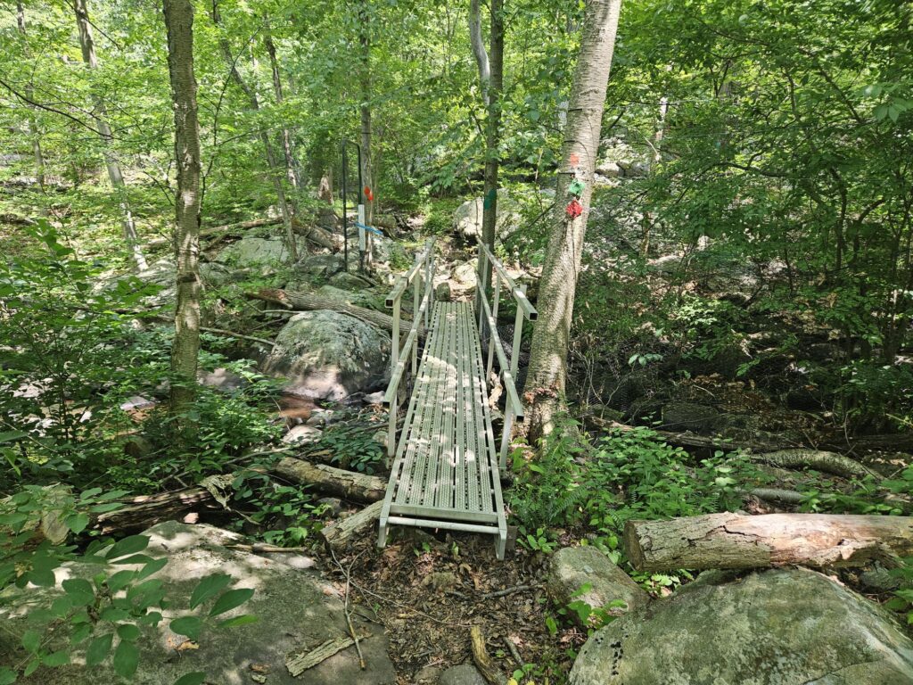 A bridge over Apshawa Brook at Apshawa Preserve