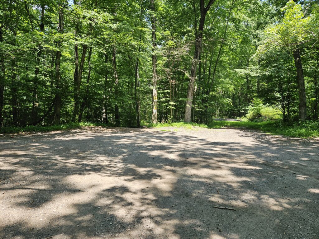 The parking area for Farny State Park