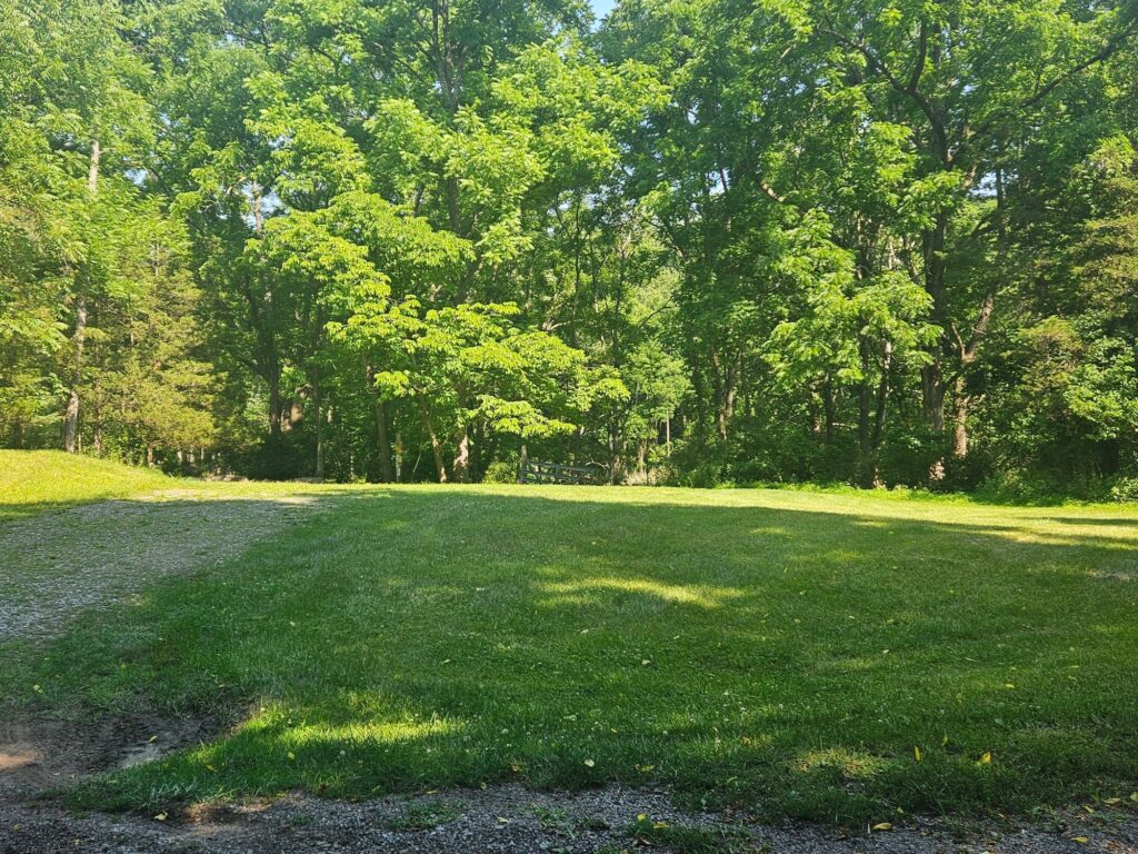 The parking area for Gnome Hollow Preserve