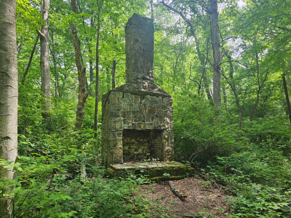 Hiking White Lake Natural Resource Area 6 An old fireplace at White Lake Natural Resource Area in Hardwick