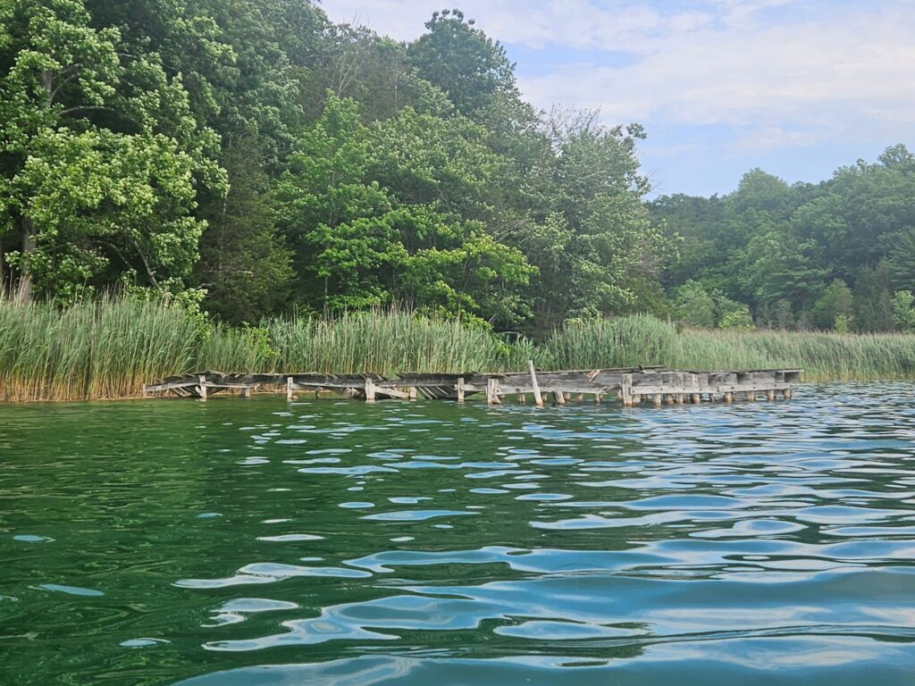 Paddling the Crystal-Clear Water of White Lake, New Jersey 5 An old dock in White Lake in Hardwick New Jersey