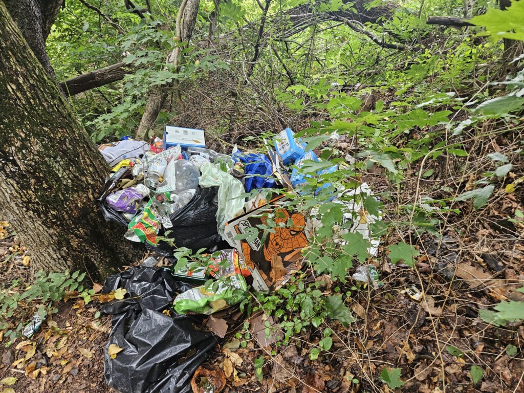 Hiking to the Filthy Green Brook Falls at Watchung Reservation 15 Trash at Green Brook Falls at Watchung Reservation