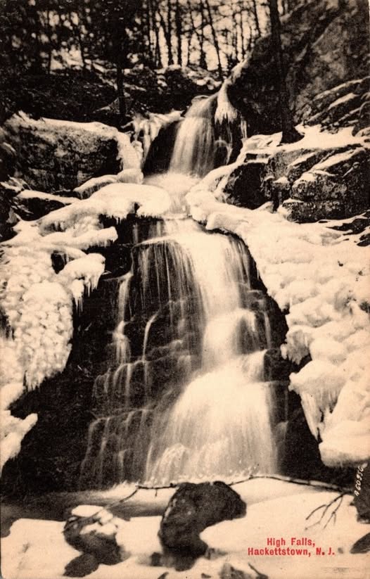 A historical image of the Hackettstown High Falls