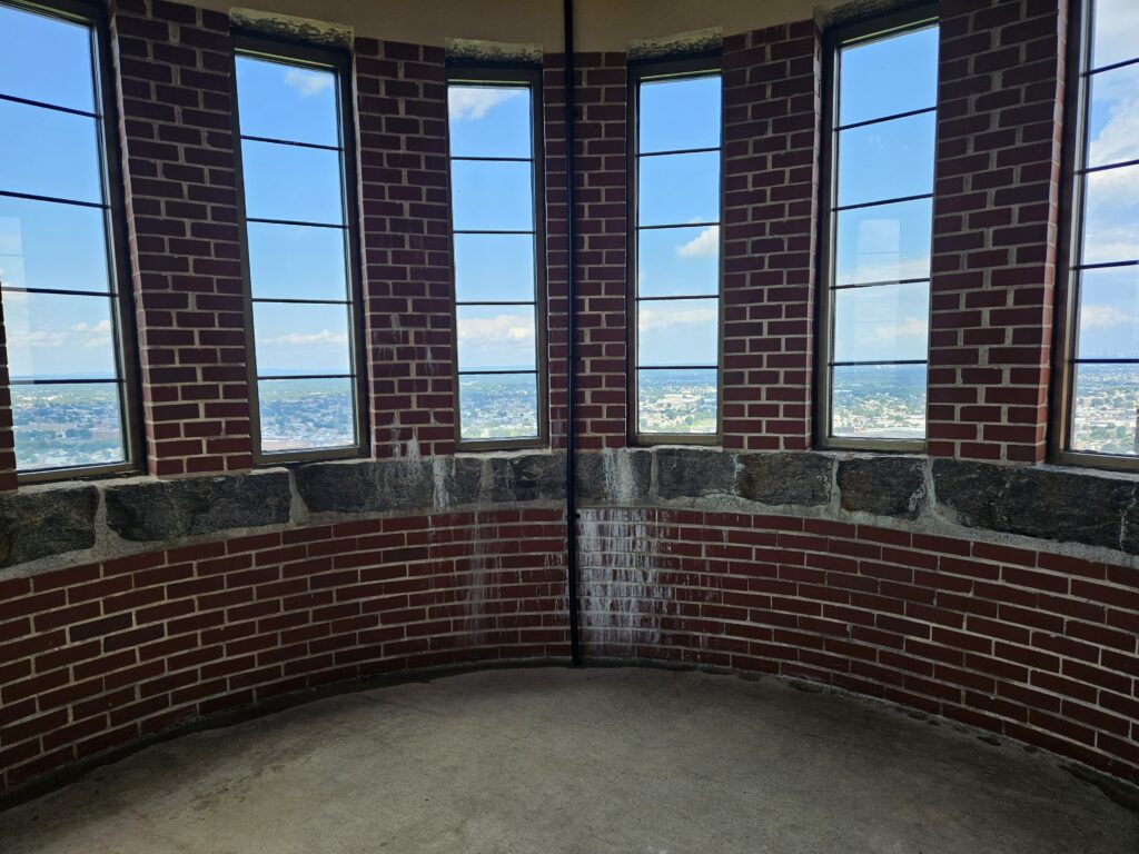 The top of Lambert Tower at Garret Mountain Reservation