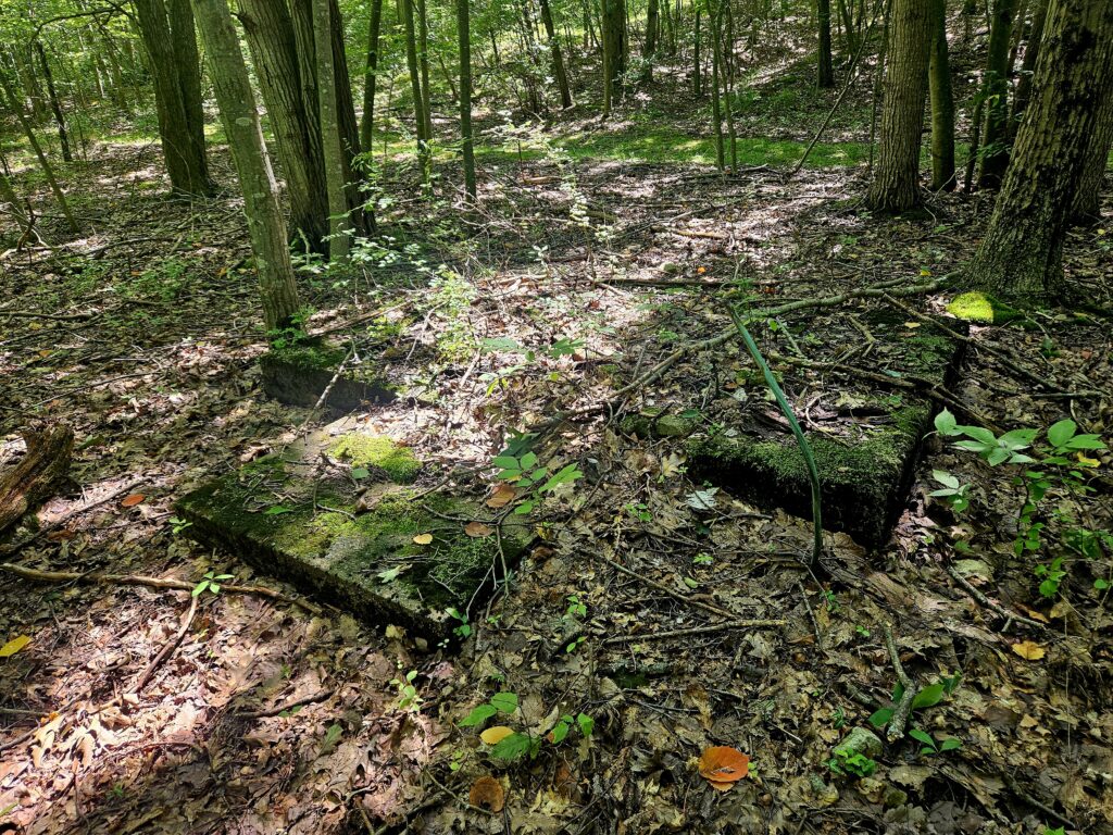 Foundation ruins of a chairlift at Snow Bowl in Milton/Oak Ridge New Jersey