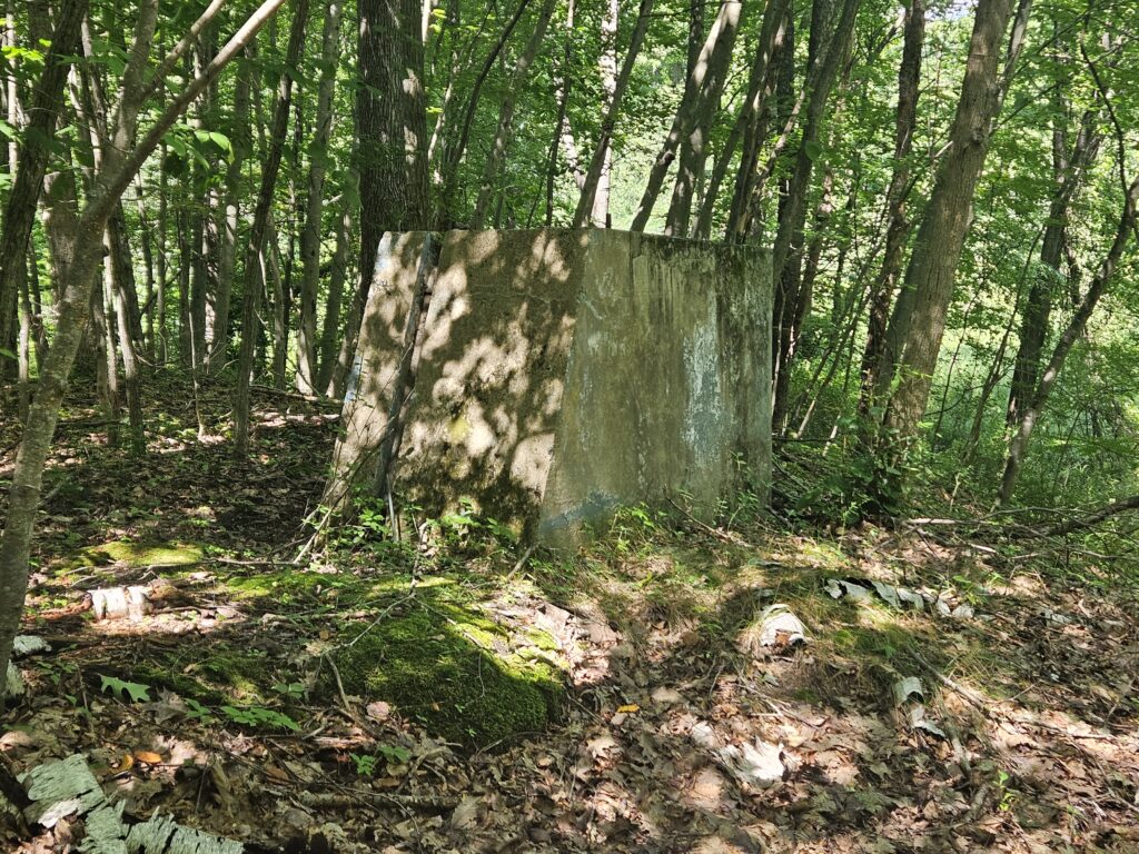 Concrete remains of a chairlift at Snow Bowl in Milton/Oak Ridge New Jersey