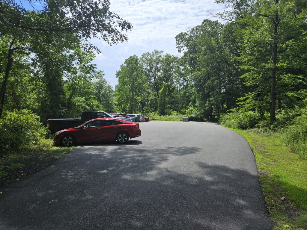 The parking area of Washington Valley Park in Bridgewater, New Jersey