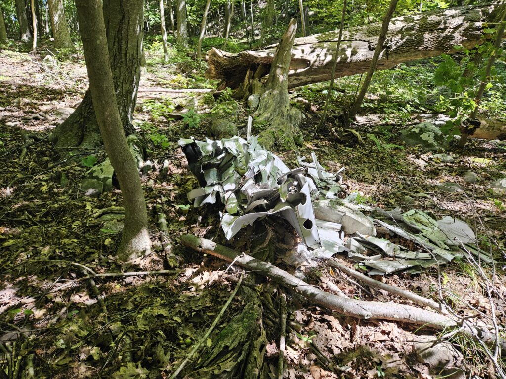 Remains of a plane crash at Lusscroft Farm