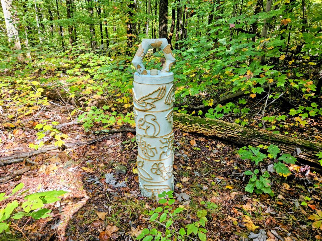 A sculpture titled “Networks of Life” by Corrine Carr at South Mountain Reservation